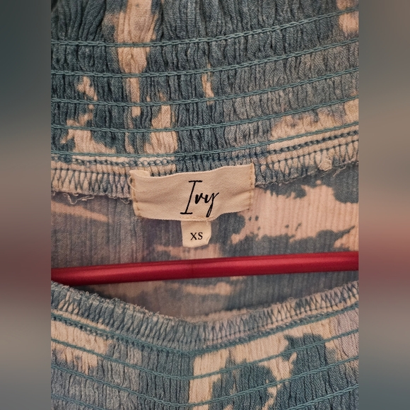 Ivy Textured Tiered Flowy Skirt Tie Dye Cloud Print XS - Picture 6 of 8